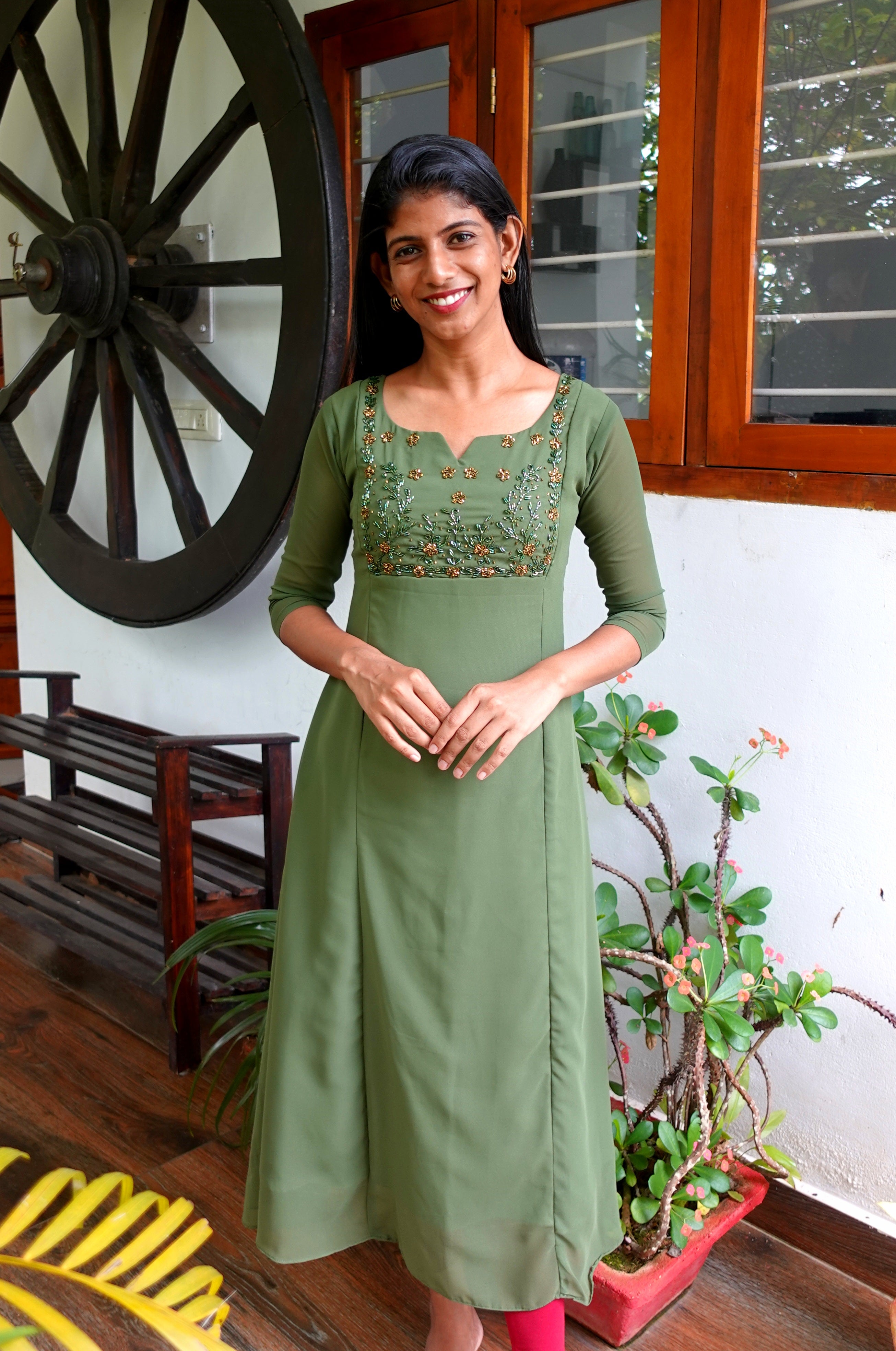 NR0104 Princess Cut Kurti with Handwork – NUURIKHA