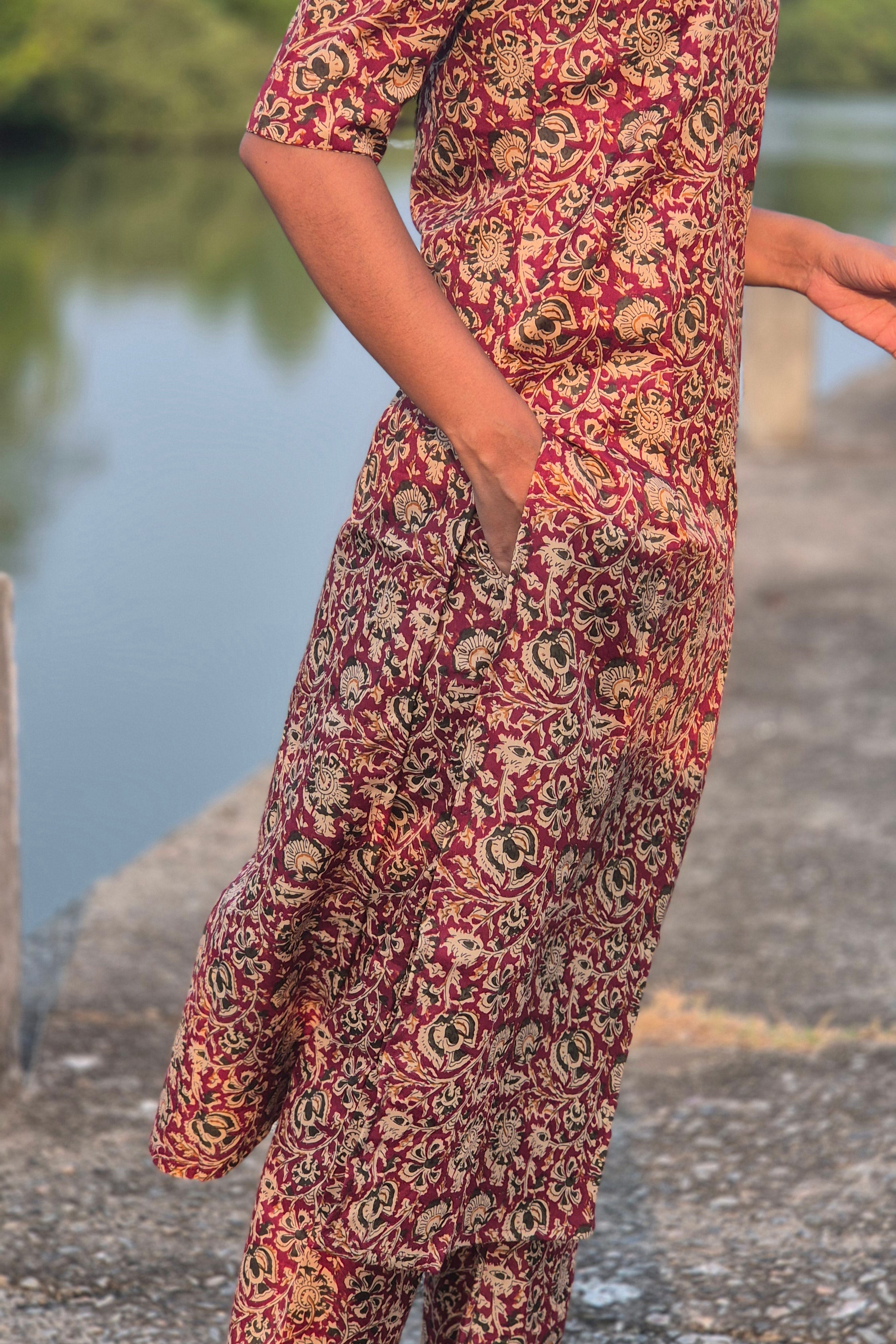 NR0145 - Kalamkari Co-Ord Set with Pocket