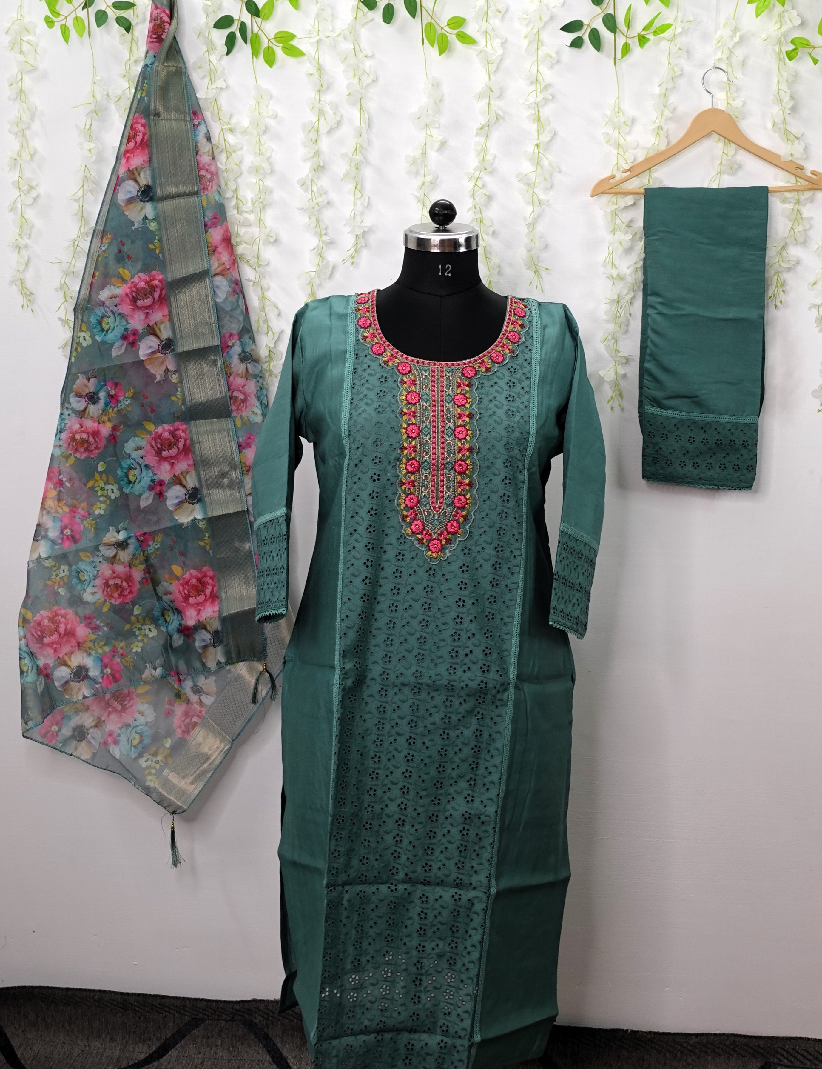 NR0005 - Hakoba Designer Kurta Set with Organza Dupatta