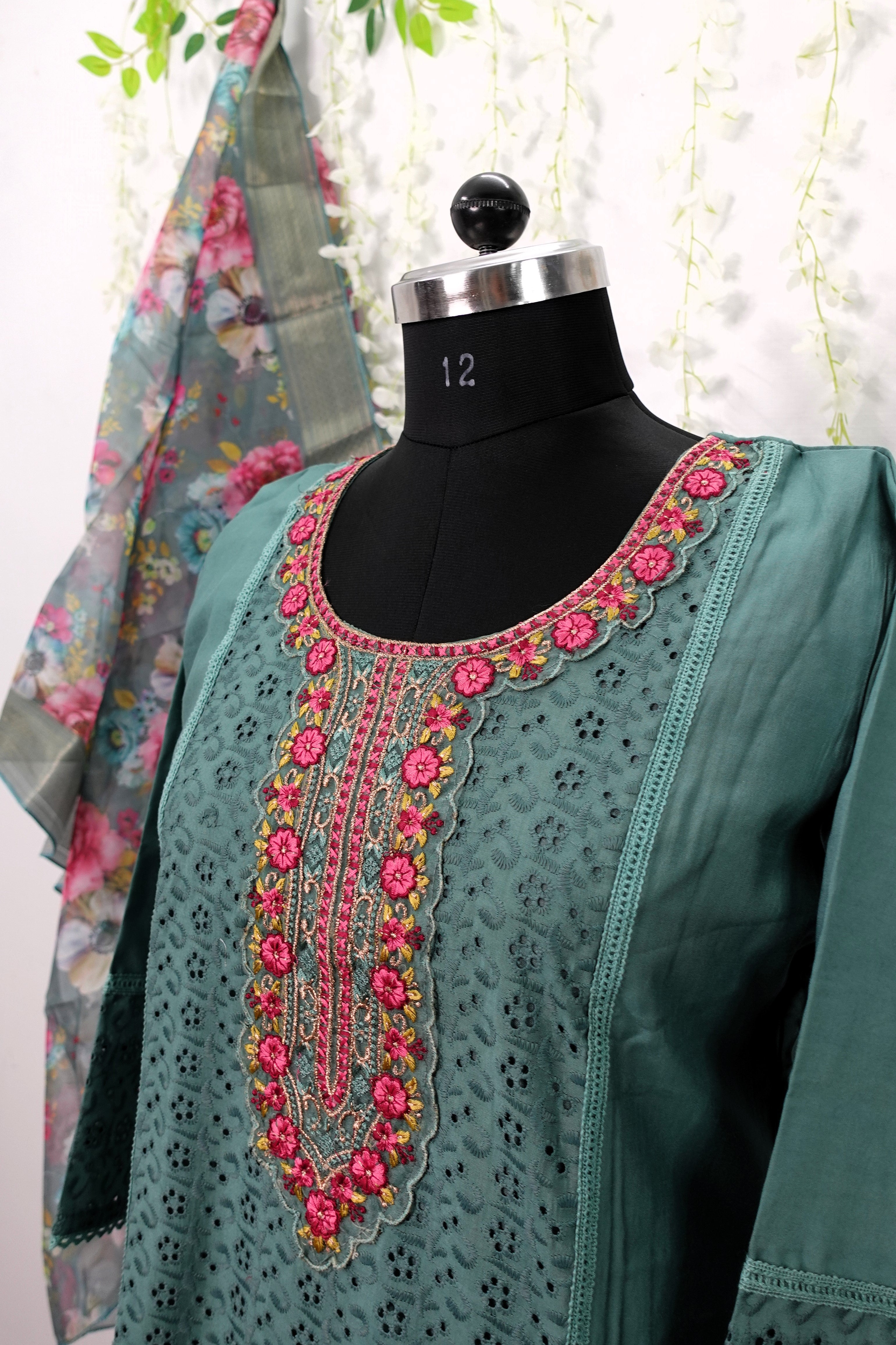 NR0005 - Hakoba Designer Kurta Set with Organza Dupatta