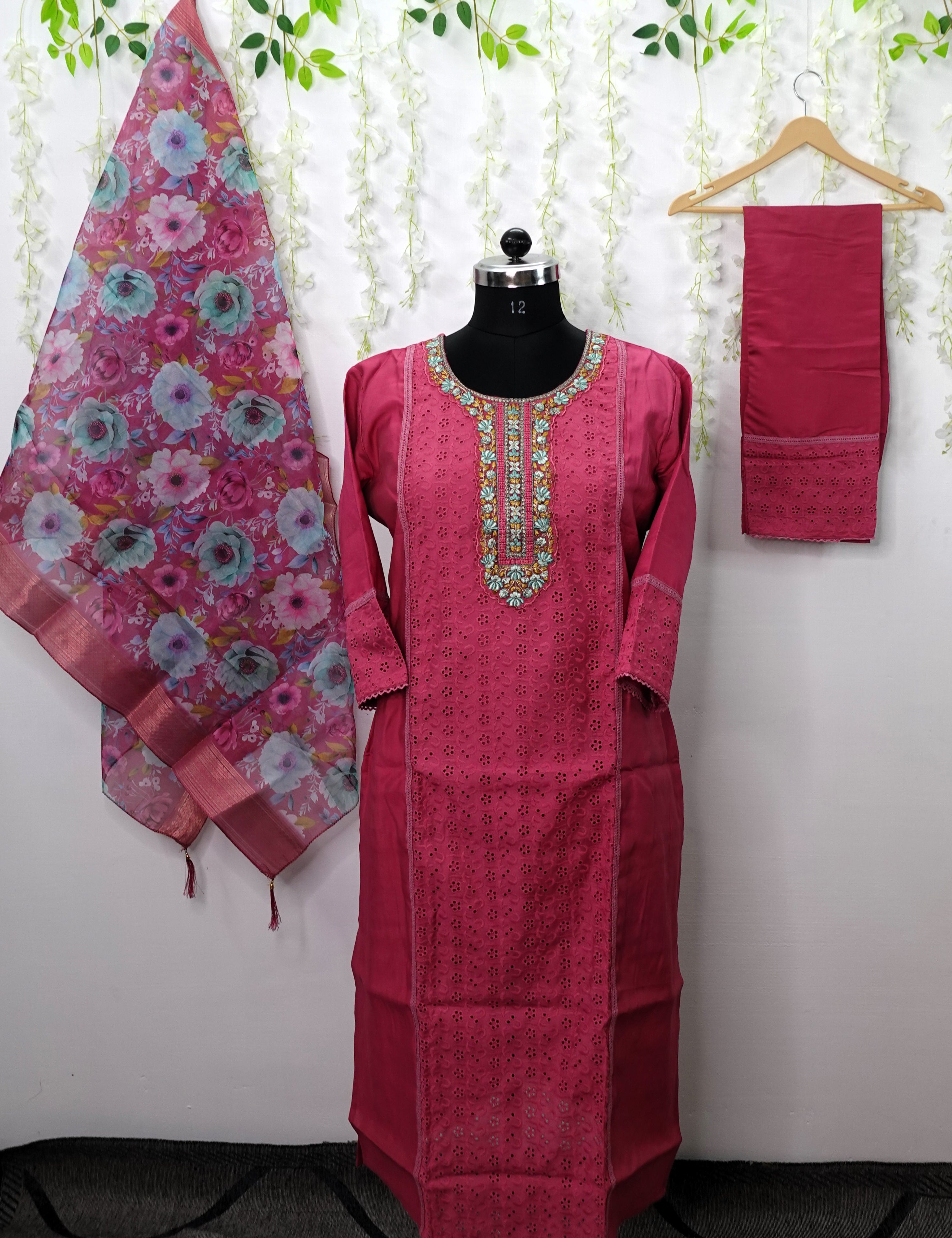 NR0005 - Hakoba Designer Kurta Set with Organza Dupatta