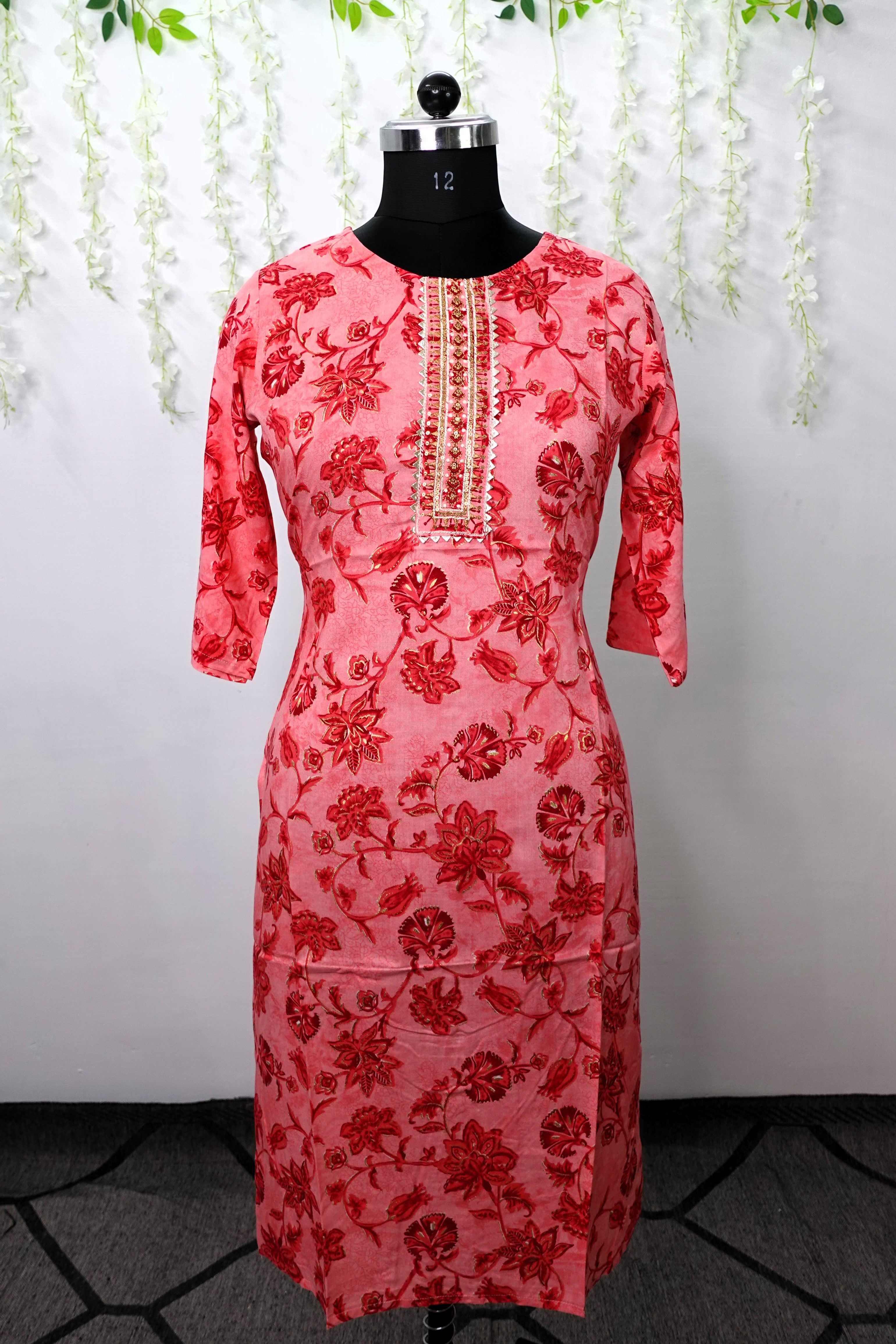 NR0063 - Rayon Kurta with Foil Print