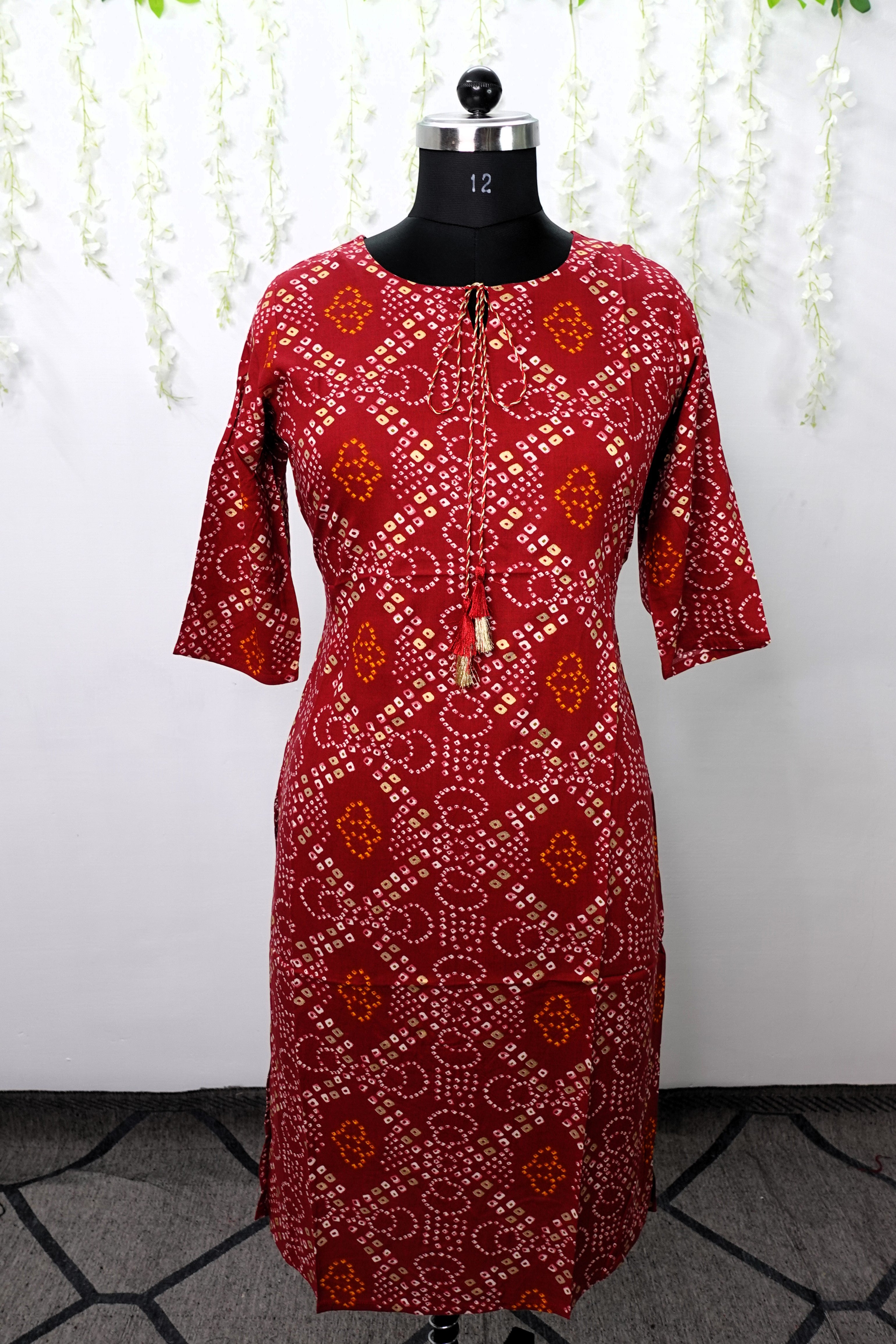 NR0070 - Rayon Foil Printed Kurti