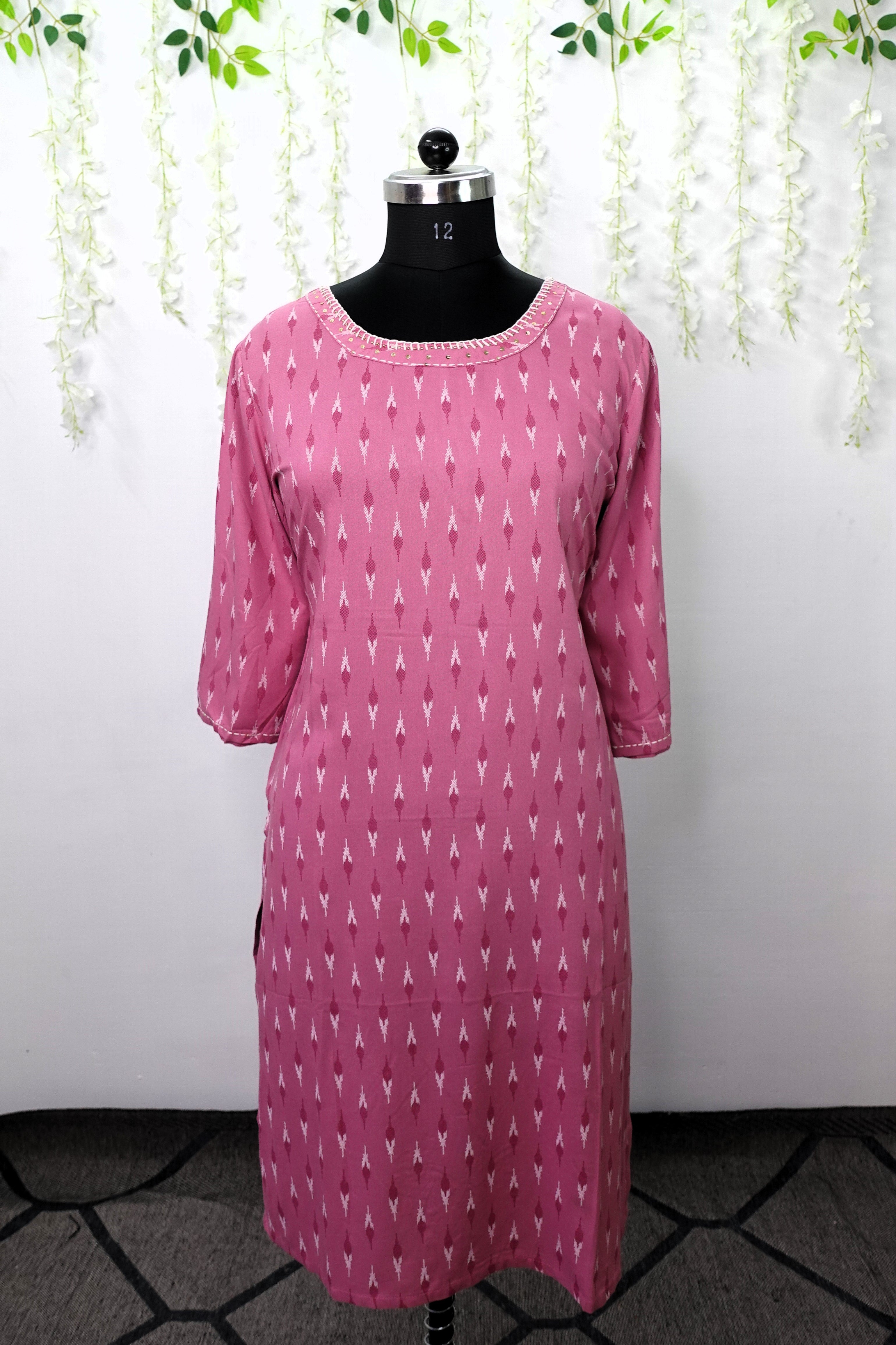 NR0055 - Rayon Kurta with Thread work