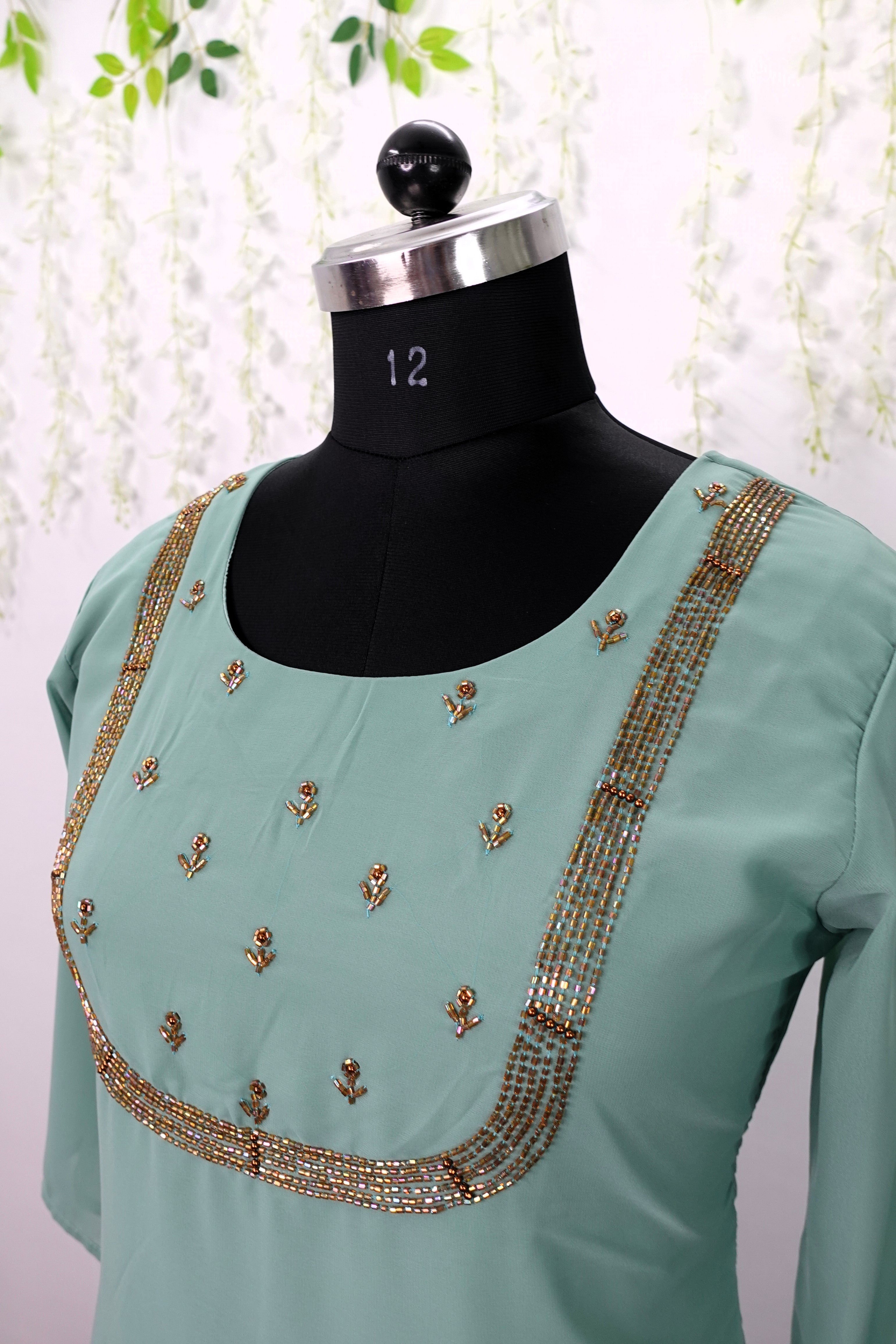 NR0001 - A-line Kurta with Bead work