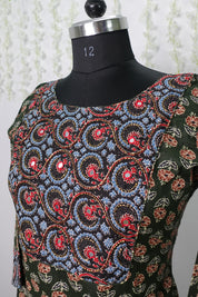 NR0053 - Ajrakh Kurti with Bead work