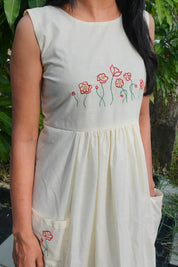 NR0106 - Onam Dress with Embroidery & Pockets