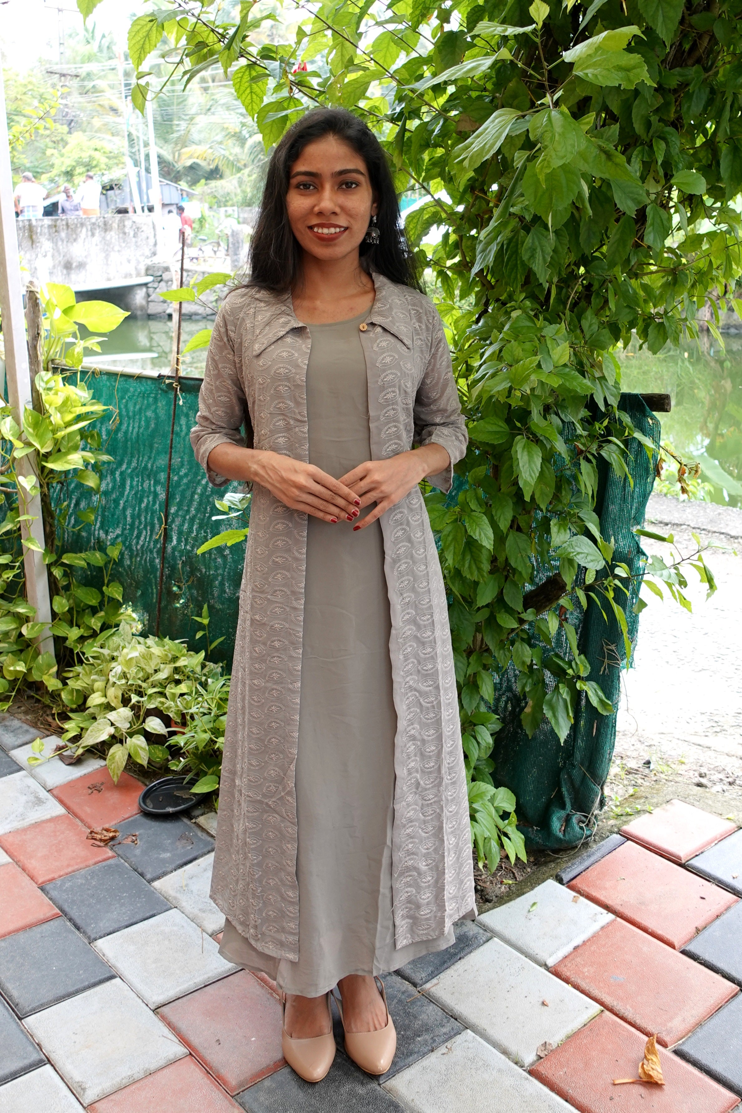 NR0108 - Georgette Kurta Dress with Overcoat