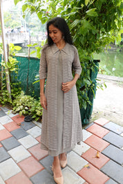 NR0108 - Georgette Kurta Dress with Overcoat