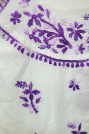 NR0112 - Chikankari Short Kurti with 3-Shaded Thread