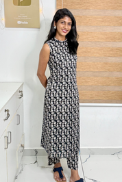 NR0189 - Halter Neck Co-ord set with Pocket (Black)