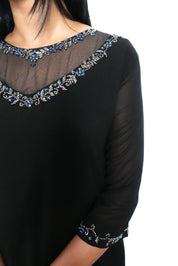 NR0018 - Kurta with Net Collar & Bead work