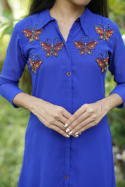 NR0119 -  Butterfly Handworked Kurta Dress