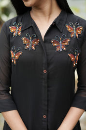 NR0119 -  Butterfly Handworked Kurta Dress