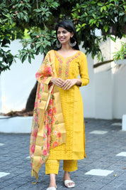 NR0005 - Hakoba Designer Kurta Set with Organza Dupatta