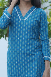 NR0056 - Rayon Kurta with Lace detailing