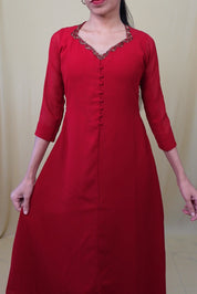 NR0117 - Georgette A-line Kurti with Handwork